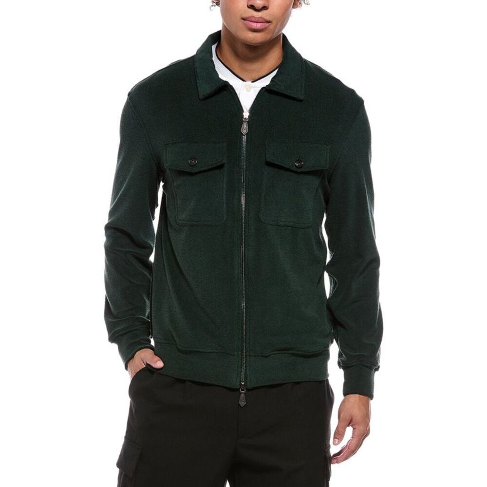 Isaia Mens  Silk-Blend Sweatshirt, Green